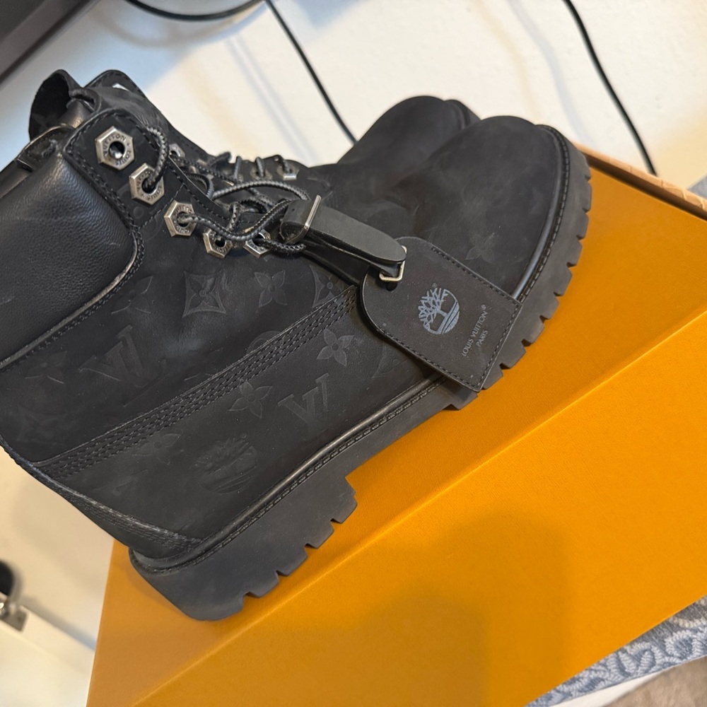 Timberland Black  Louis Vuitton Monogram Boots